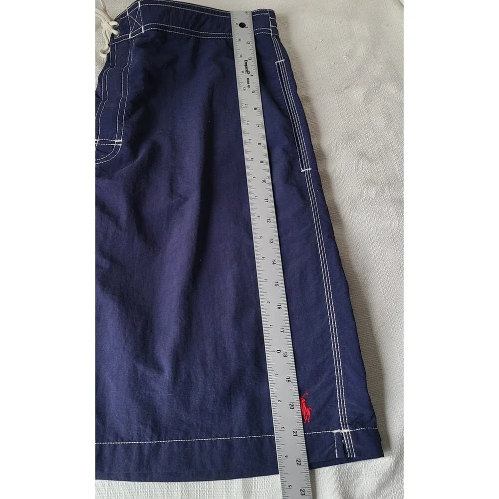 Polo Ralph Lauren Swim Trunks Mens L Blue Board Shorts Cargo Drawstring Blue